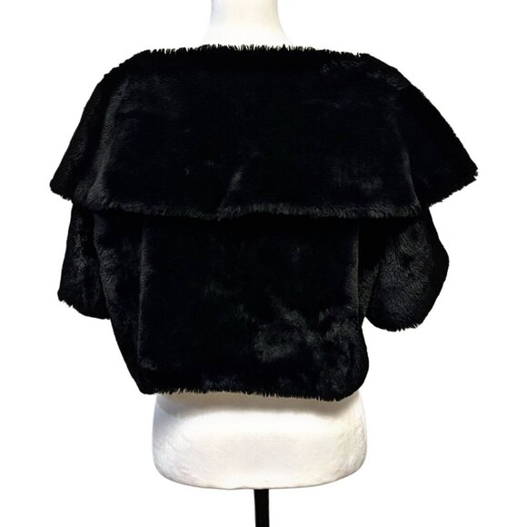 Haani Vintage Faux Fur Cape Bolero Mobster Wife Classic Crop  Jacket Holiday 1X - Picture 7 of 12